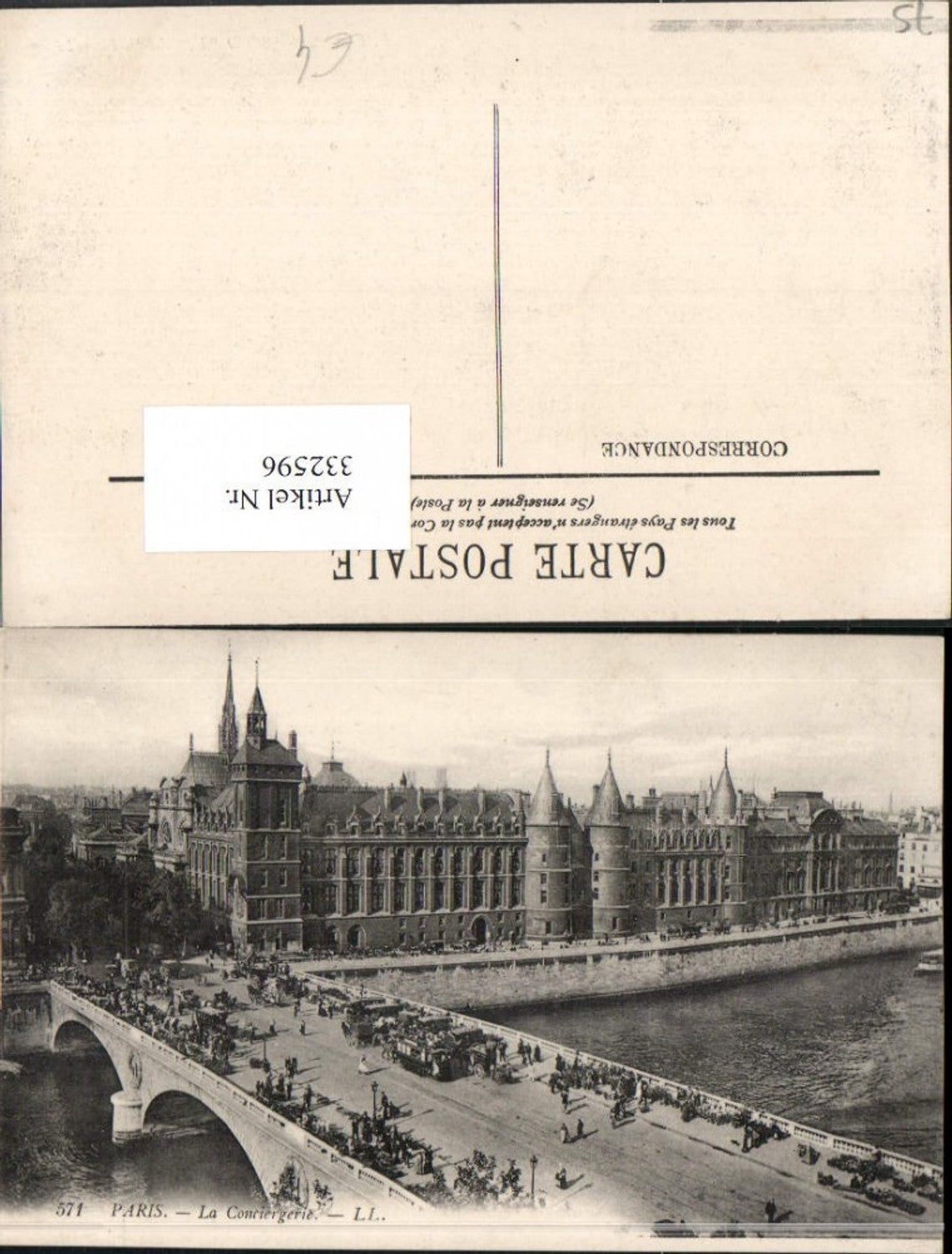 332596,Ile-de-France Paris La Conciergerie Gebäude Brücke
