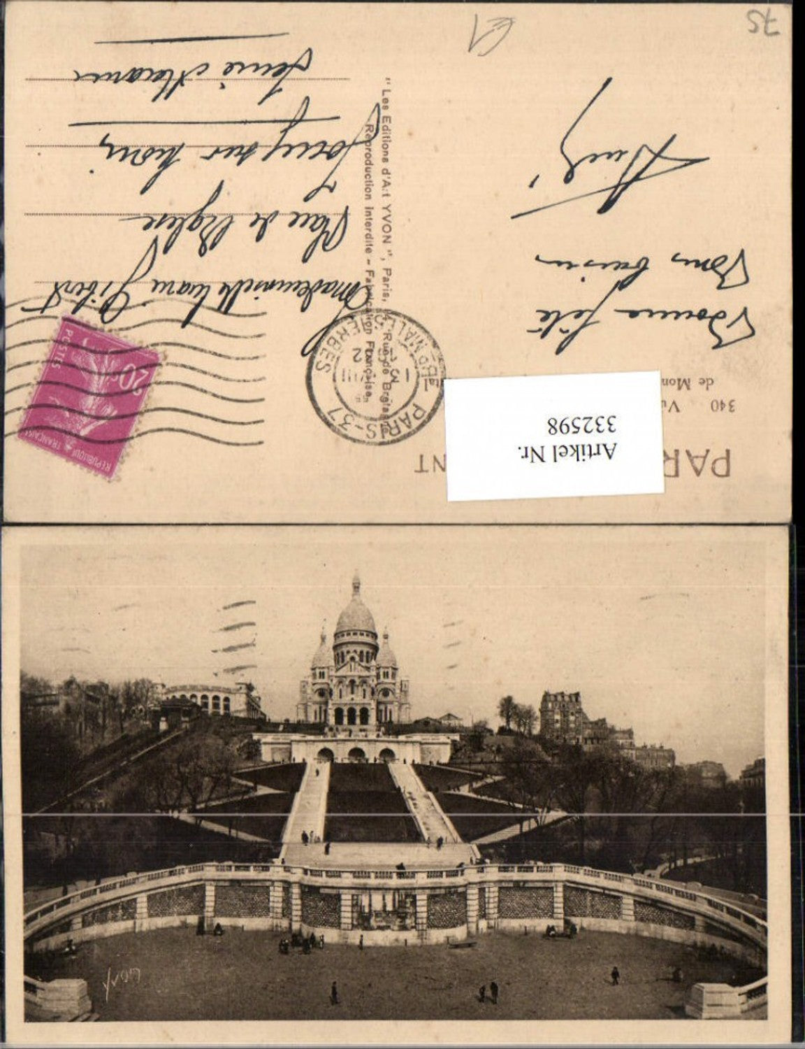 332598,Ile-de-France Paris Sacre-Coeur de Montmartre et de l'Escalier Monumental Kirche