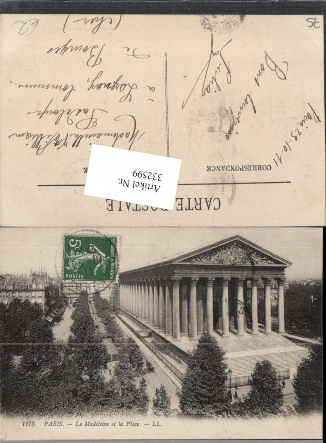 332599,Ile-de-France Paris La Madeleine et la Place Kirche