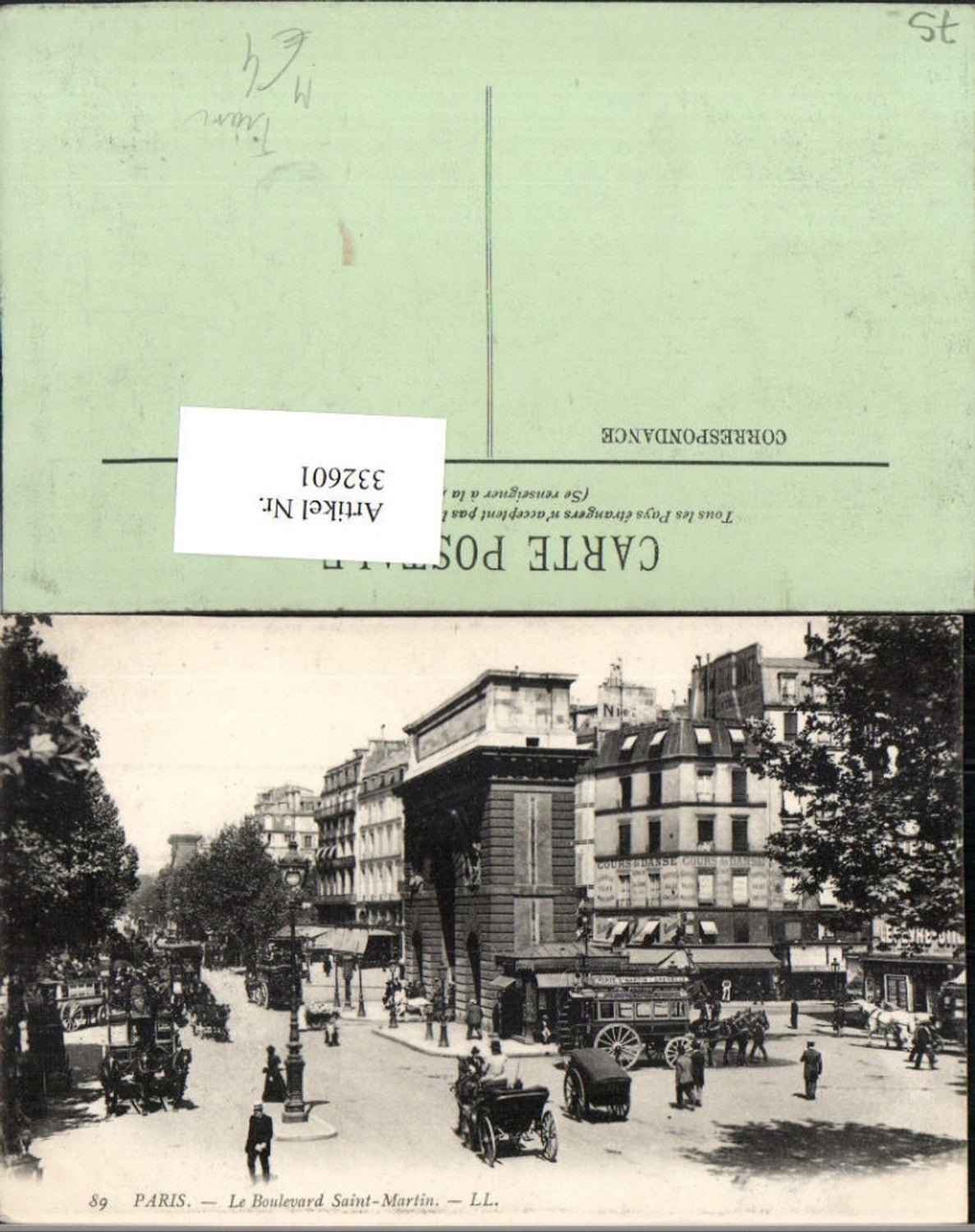 332601,Ile-de-France Paris Le Boulevard Saint-Martin Straßenansicht Tram Kutschen