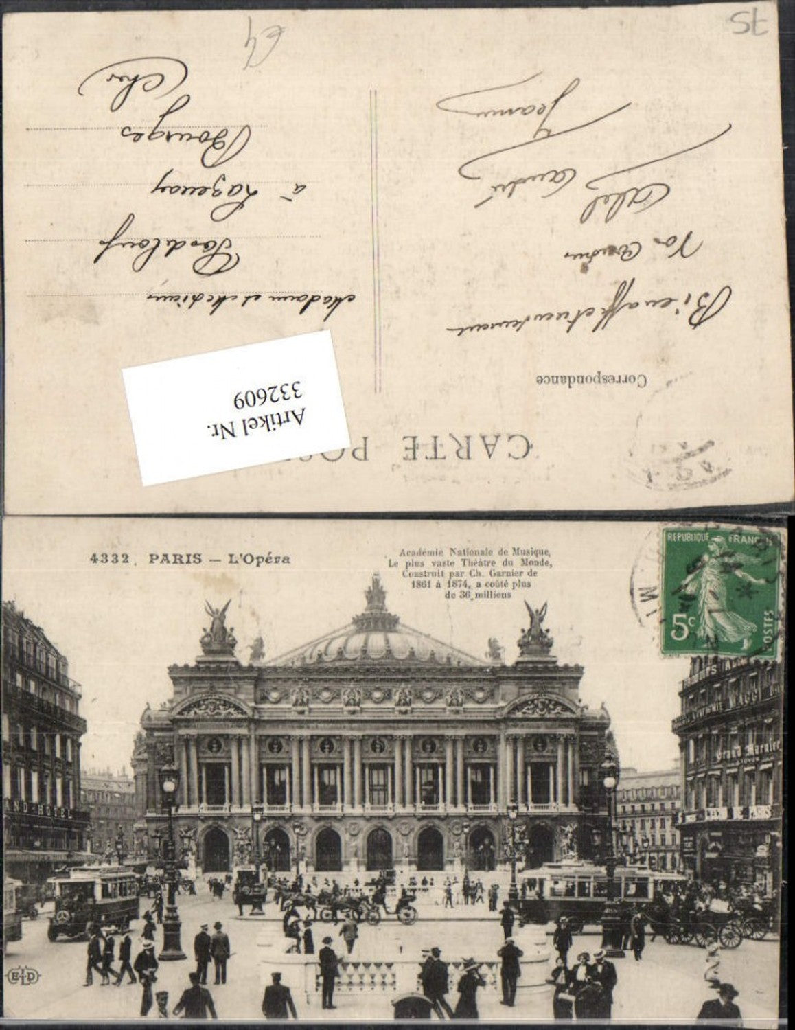 332609,Ile-de-France Paris L'Opera Oper Gebäude Straßenbahn Autobus
