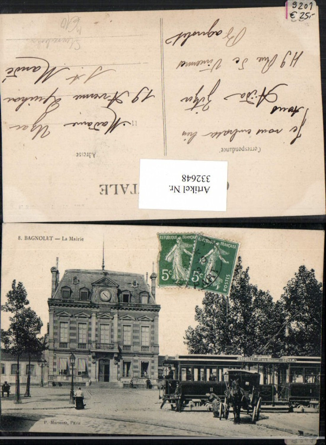 332648,Ile-de-France Seine-Saint-Denis Bagnolet La Mairie Rathaus Straßenbahn