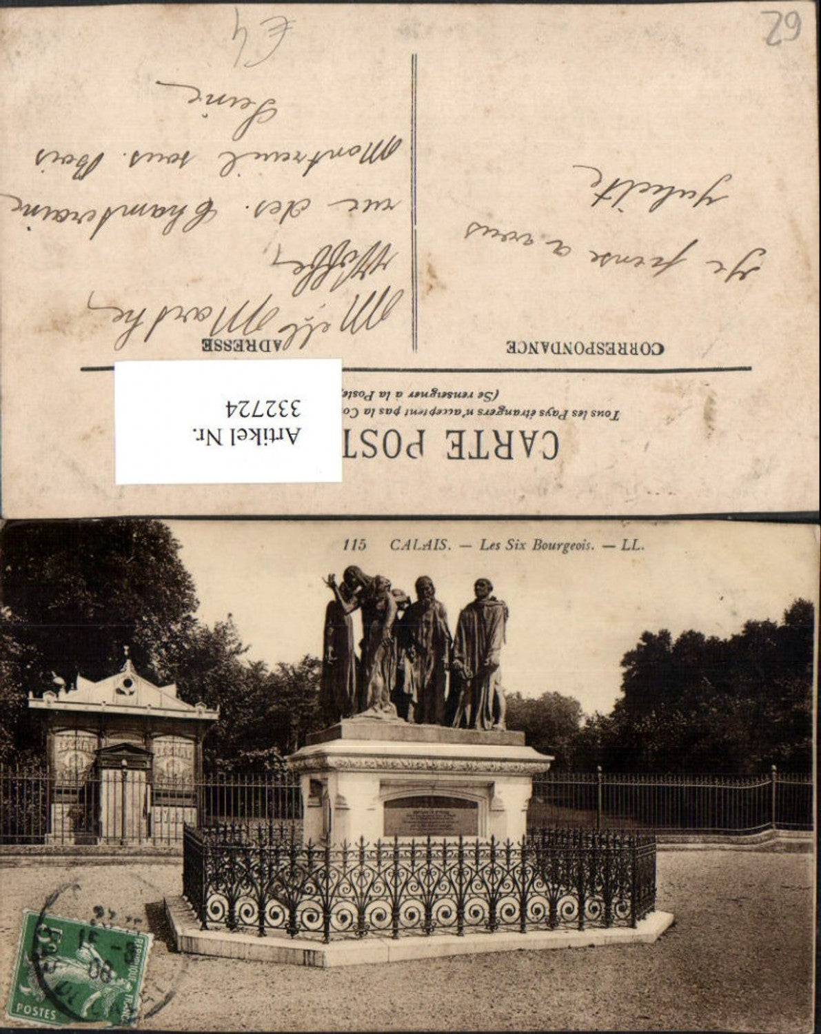 332724,Nord-Pas-de-Calais Pas-de-Calais Calais Les Six Bourgeois Denkmal
