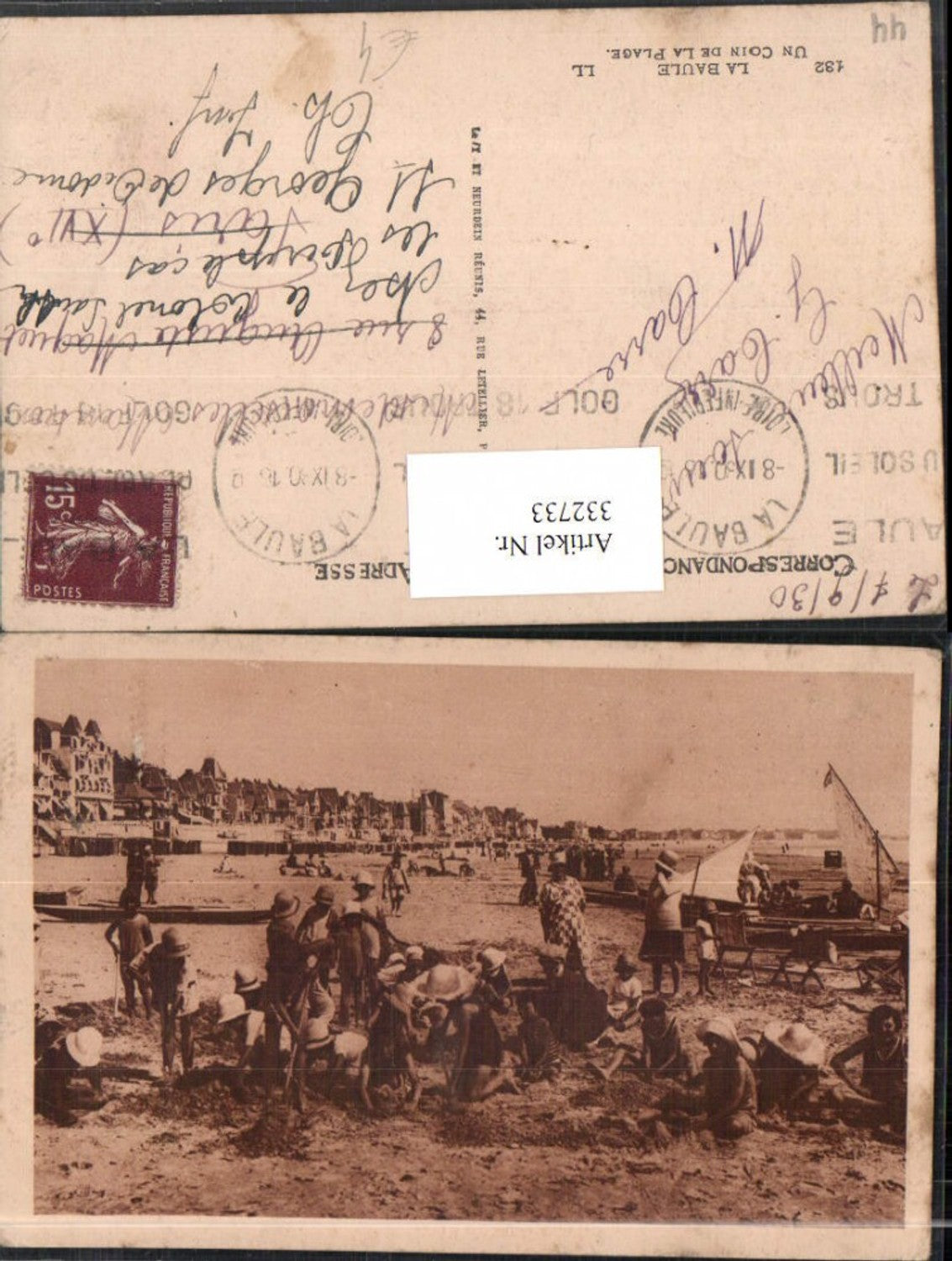 332733,Pays de la Loire Loire-Atlantique La Baule Un Coin de la Plage Strand Strandleben