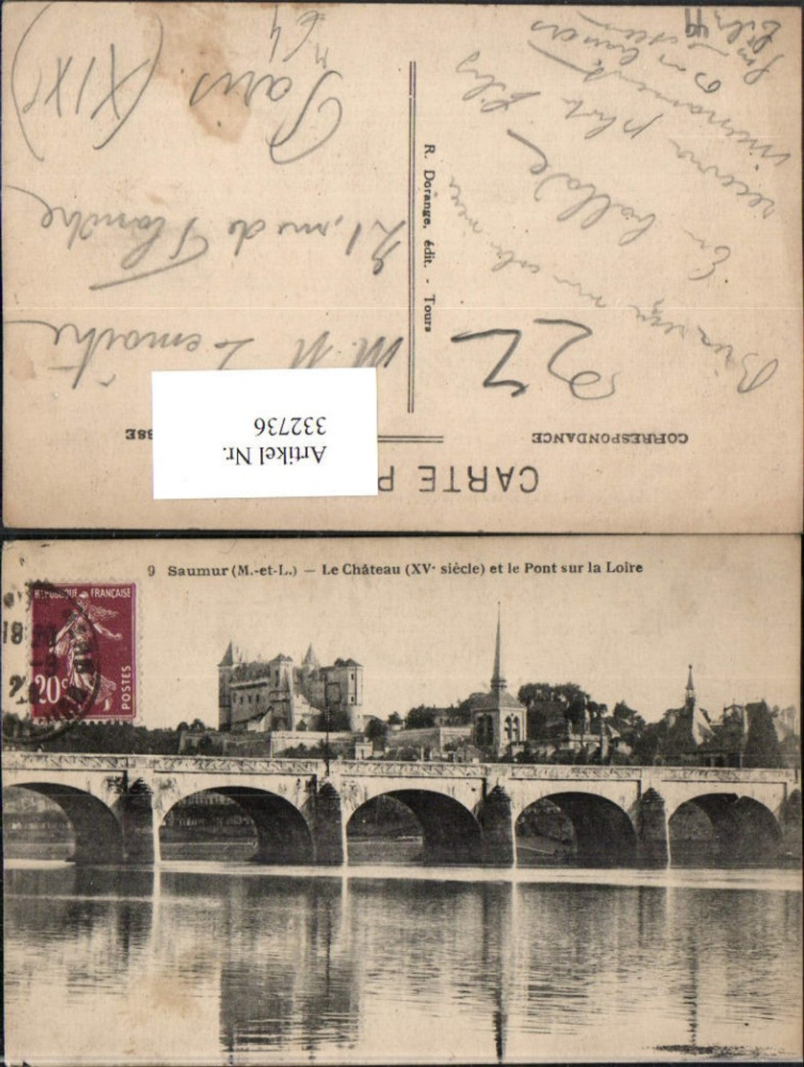 332736,Pays de la Loire Maine-et-Loire Saumur Le Chateau et le Pont sur la Loire Brücke Schloss