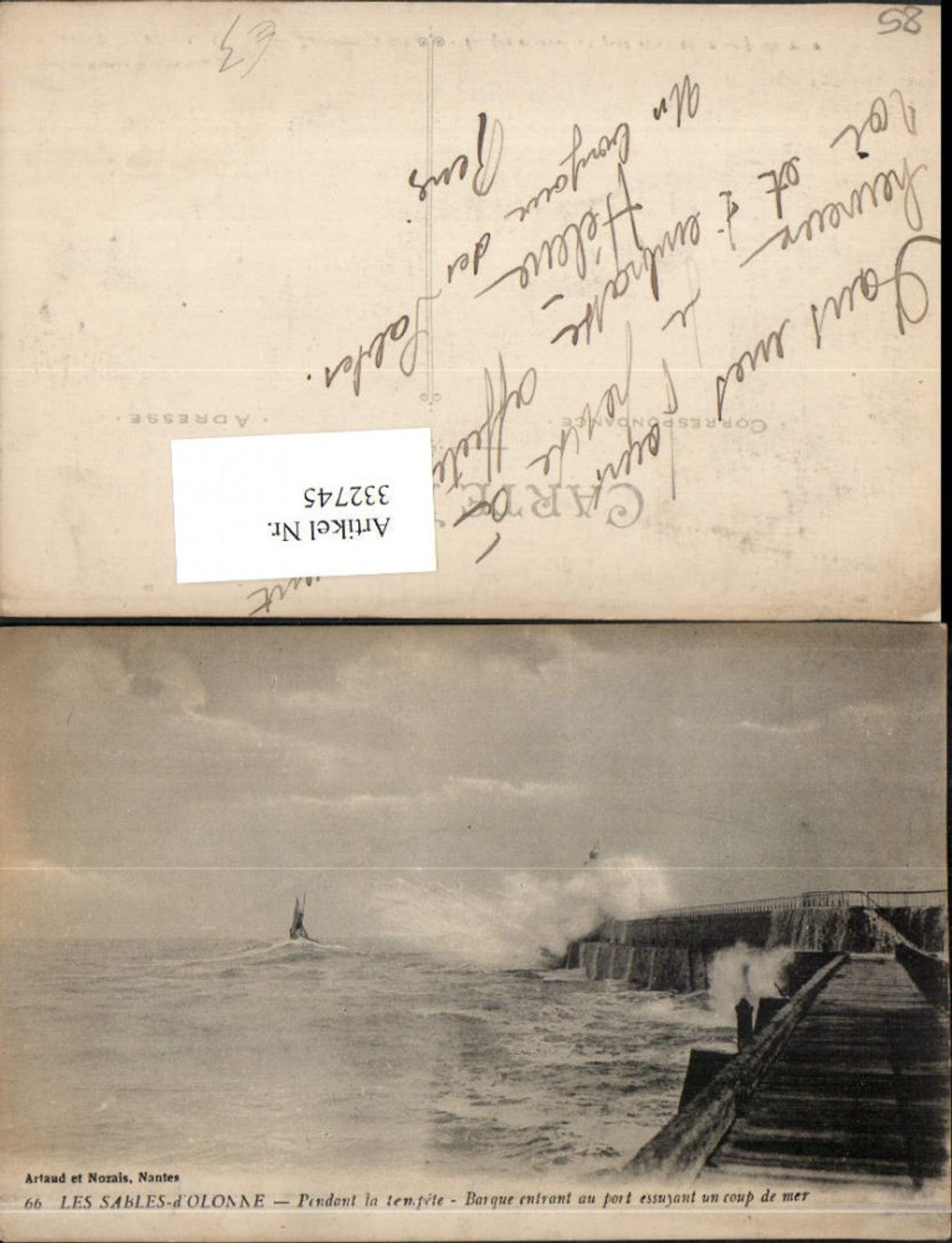 332745,Pays de la Loire Vendee Sables-d'Olonne Pendant la tempete Brandung Meer