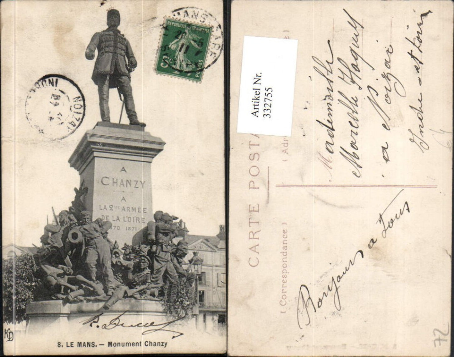 332755,Pays de la Loire Sarthe Le Mans Monument Chanzy Denkmal