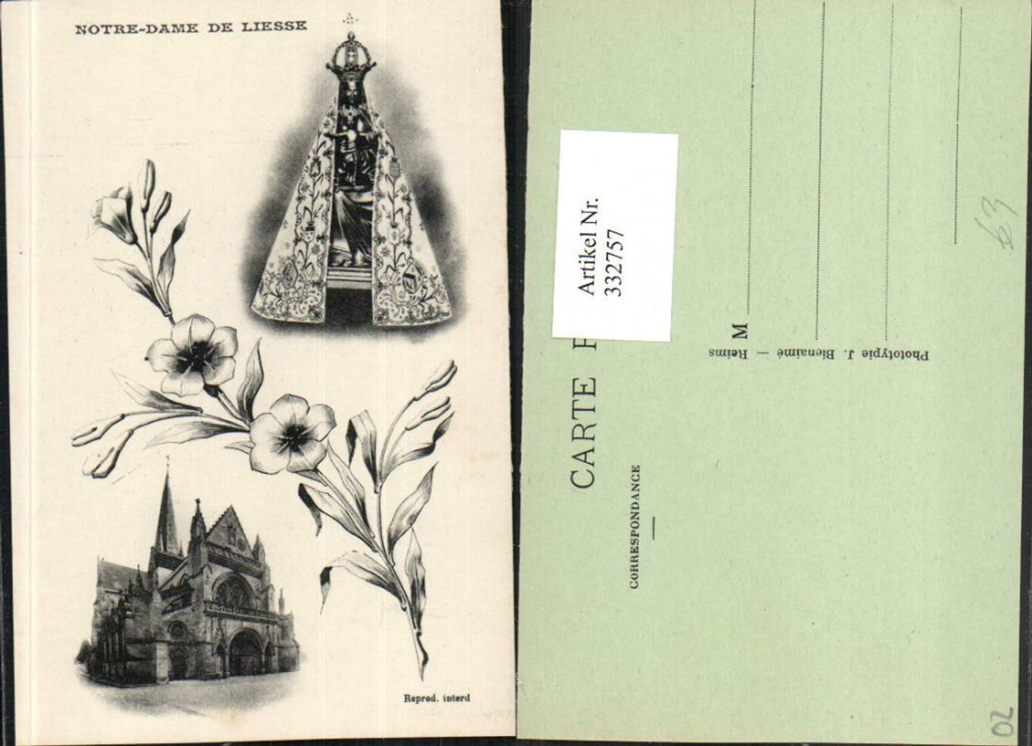 332757,Picardie Aisne Liesse Notre-Dame Kirche Gnadenbild Blume