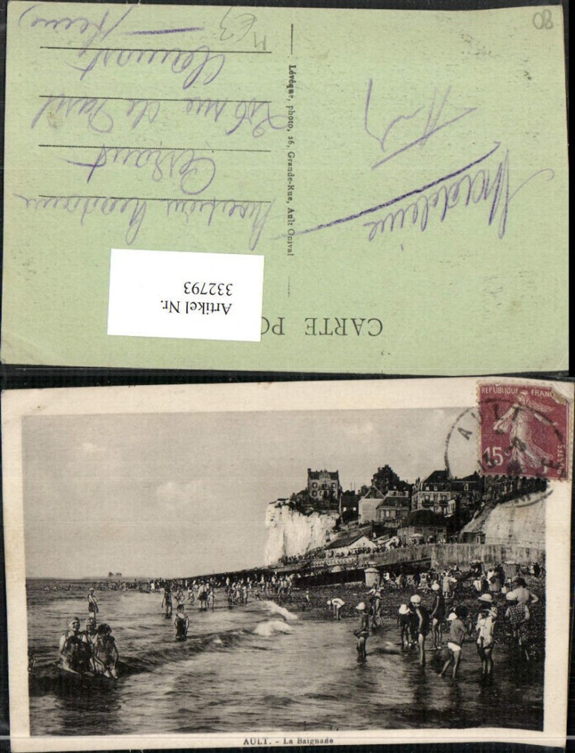 332793,Picardie Somme Ault La Baignade Strand Strandleben