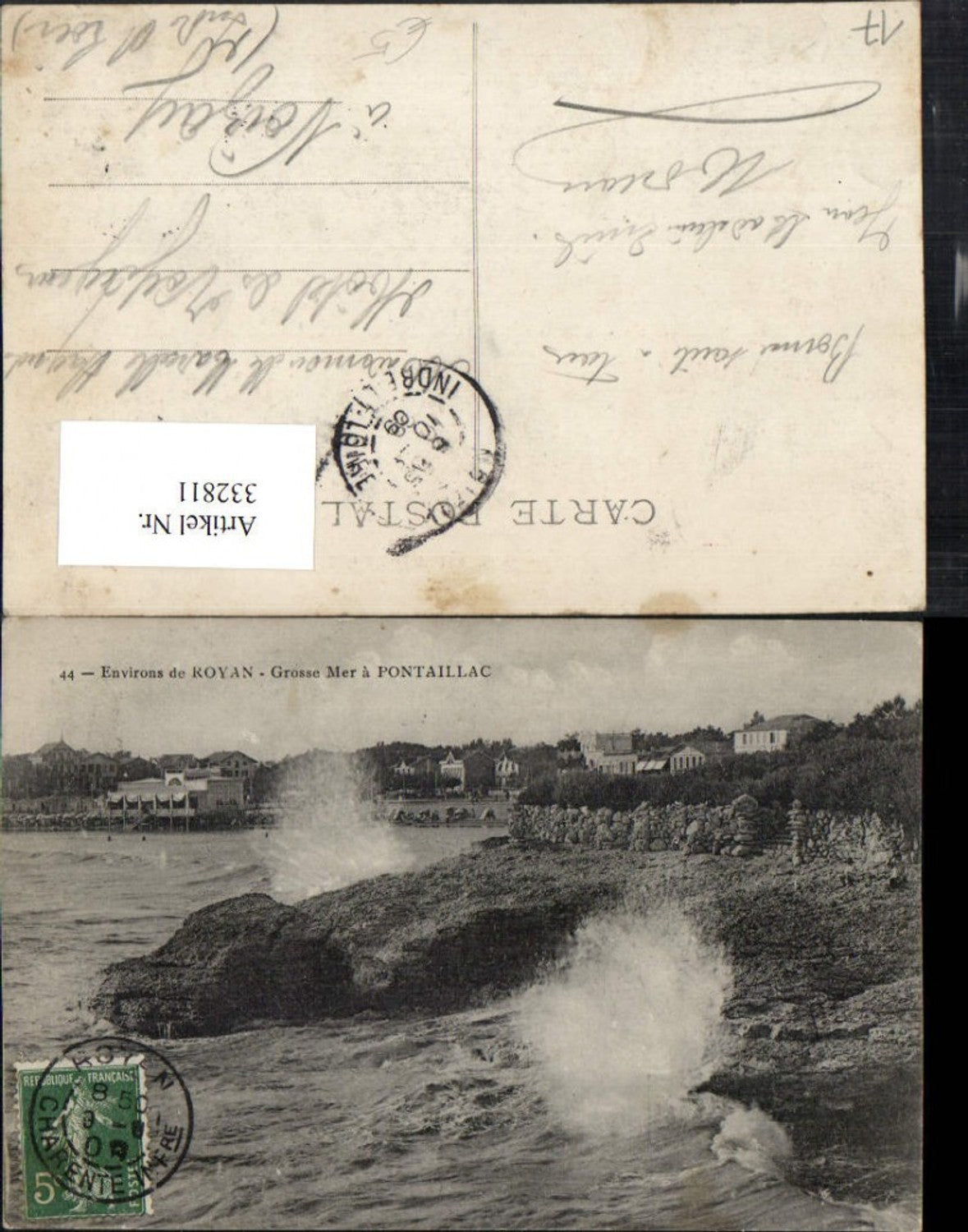332811,Poitou-Charentes Charente-Maritime Royan Grosse Mer a Pontaillac Küste Brandung