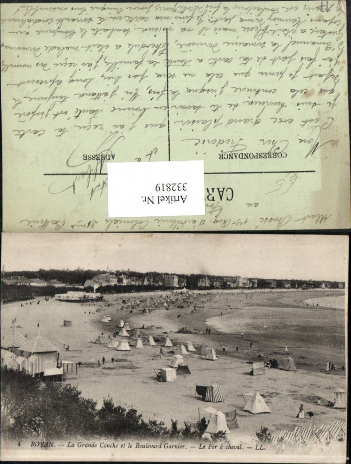 332819,Poitou-Charentes Charente-Maritime Royan Grande Conche et le Boulevard Garnier Strand