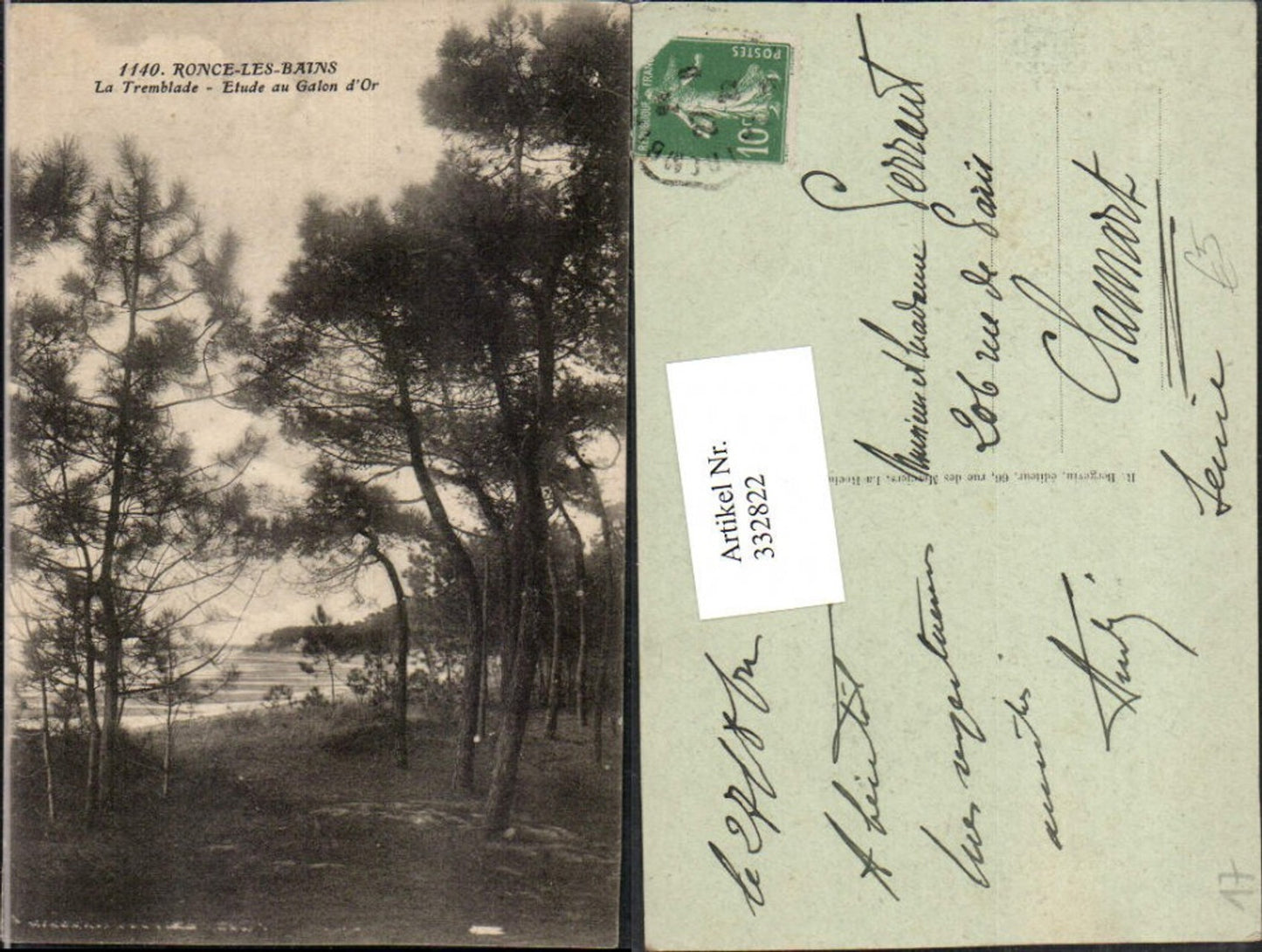 332822,Poitou-Charentes Charente-Maritime Ronce-les-Bains La Tremblade Etude au Galon d'Or