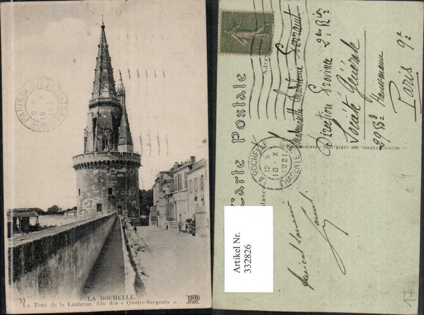 332826,Poitou-Charentes Charente-Maritime La Rochelle Tour de la Lanterne Turm