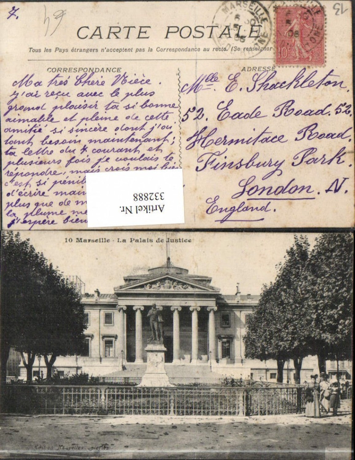 332888,Provence-Alpes-Cote-Azur Bouches-de-Rhone Marseille Palais de Justice Justizpalast