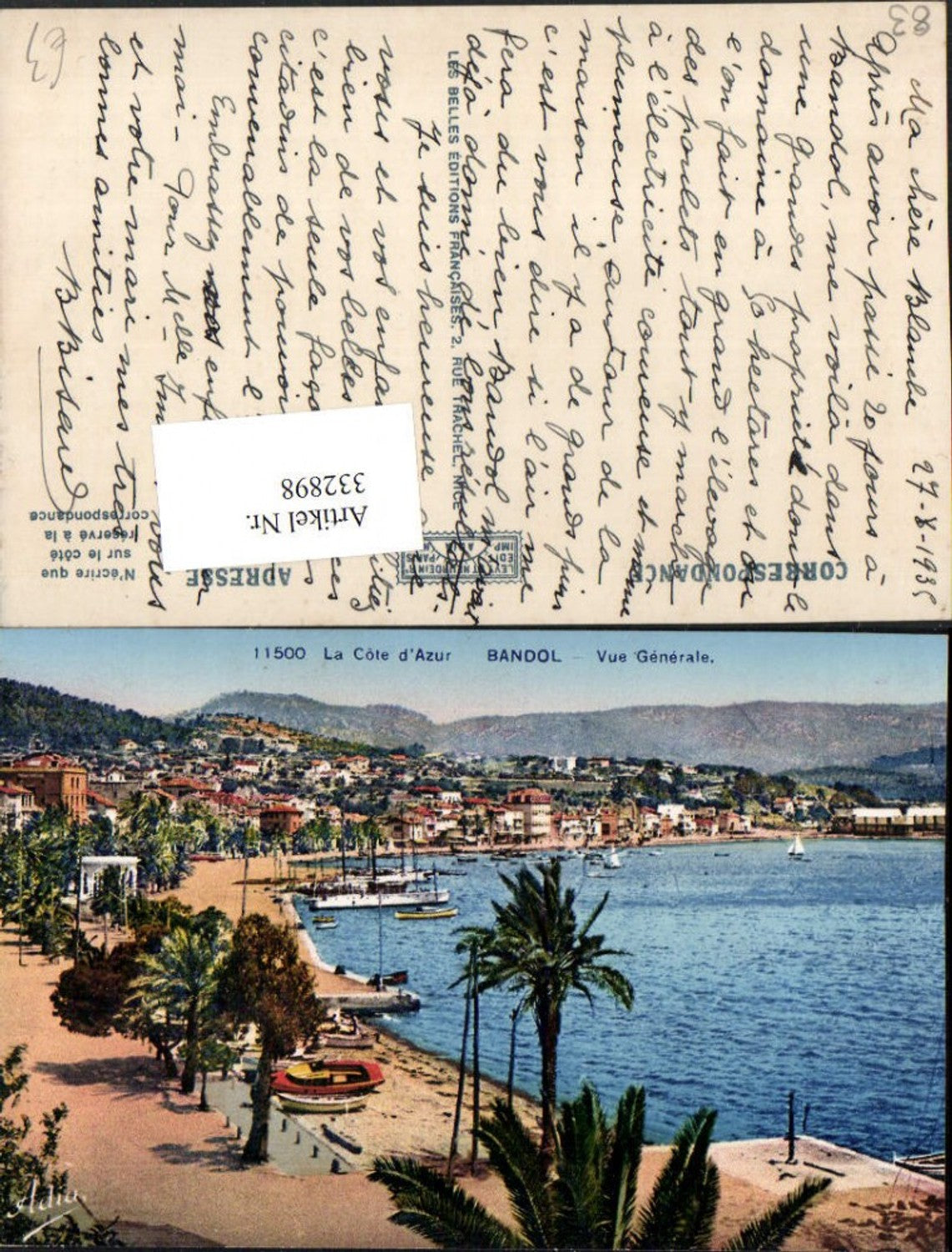 332898,Provence-Alpes-Cote-Azur Var Bandol Vue Generale Totale Strand