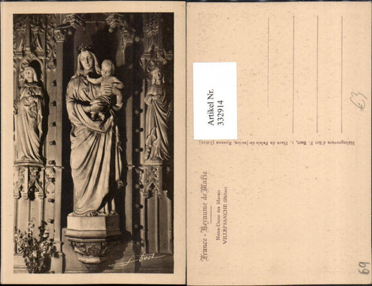 332914,Rhone-Alpes Rhone Villefranche Notre-Dame des Marais Marienstatue