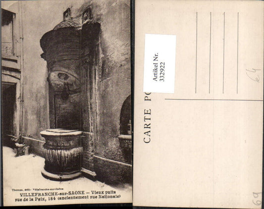 332922,Rhone-Alpes Rhone Villefranche-sur-Saone Vieux puits rue de la Paix Brunnen