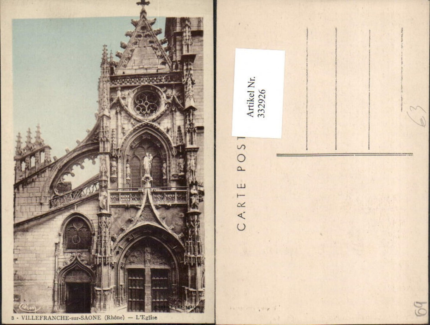 332926,Rhone-Alpes Rhone Villefranche-sur-Saone L'Eglise Kirche