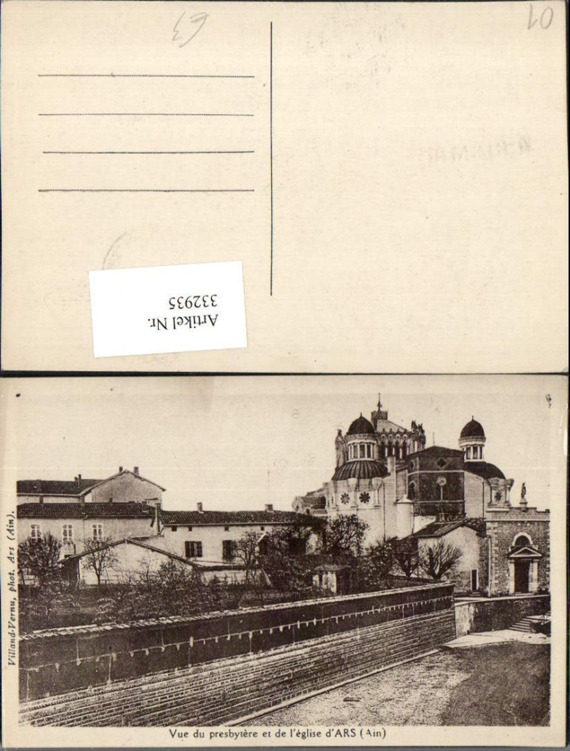 332935,Rhone-Alpes Ain Vue du presbytere et de l'eglise d'Ars Kirche