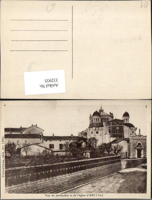 332935,Rhone-Alpes Ain Vue du presbytere et de l'eglise d'Ars Kirche