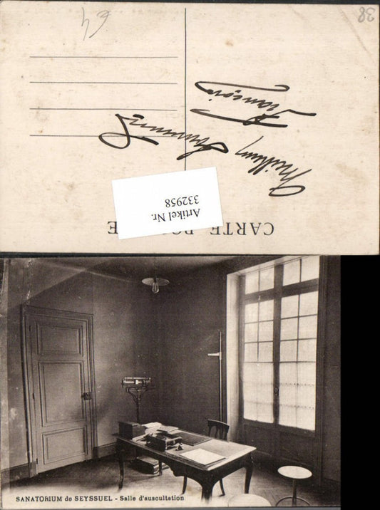 332958,Rhone-Alpes Isere Sanatorium de Seyssuel Salle d'auscultation Innenansicht