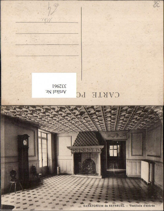 332961,Rhone-Alpes Isere Sanatorium de Seyssuel Vestibule d'entree Pendeluhr Uhr