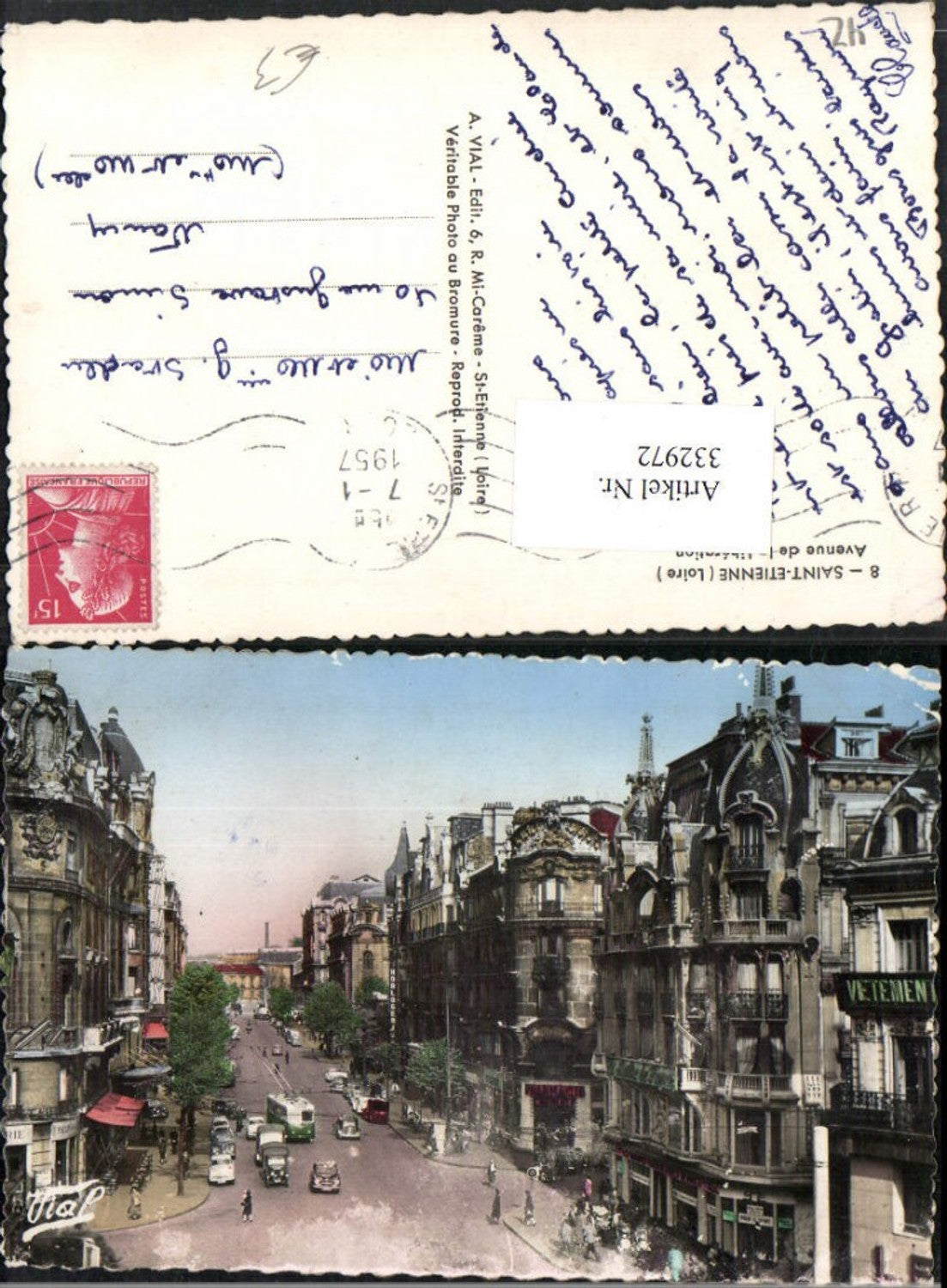 332972,Rhone-Alpes Loire Saint-Etienne Avenue de la Liberation Straßenansicht