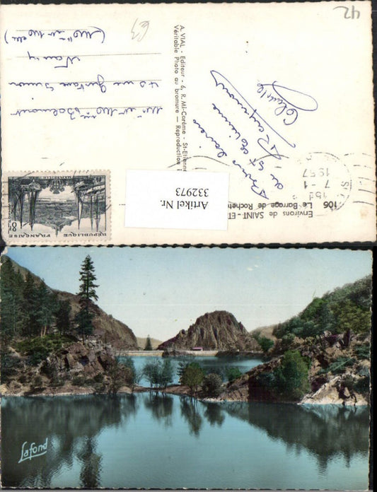 332973,Rhone-Alpes Loire Saint-Etienne Le Barrage de Rochetaillee Talsperre