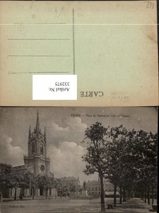 332975,Rhone-Alpes Loire Feurs Place de l'Hotel de Ville et l'Eglise Kirche