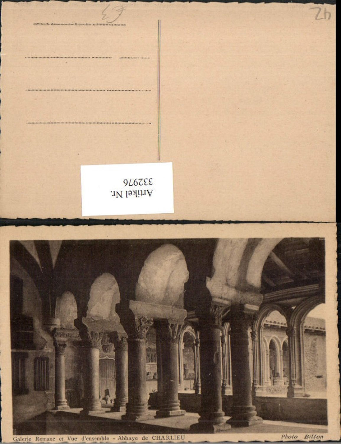 332976,Rhone-Alpes Loire Abbaye de Charlieu Galerie Romane Kloster Arkaden