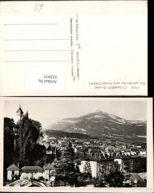 332977,Rhone-Alpes Savoie Chambery Vue generale et le Nivolet Totale Bergkulisse