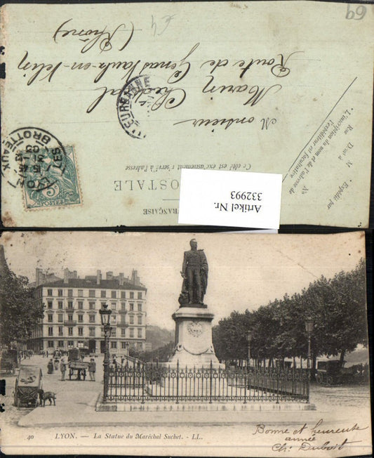332993,Rhone-Alpes Rhone Lyon La Statue du Marechal Suchet Denkmal