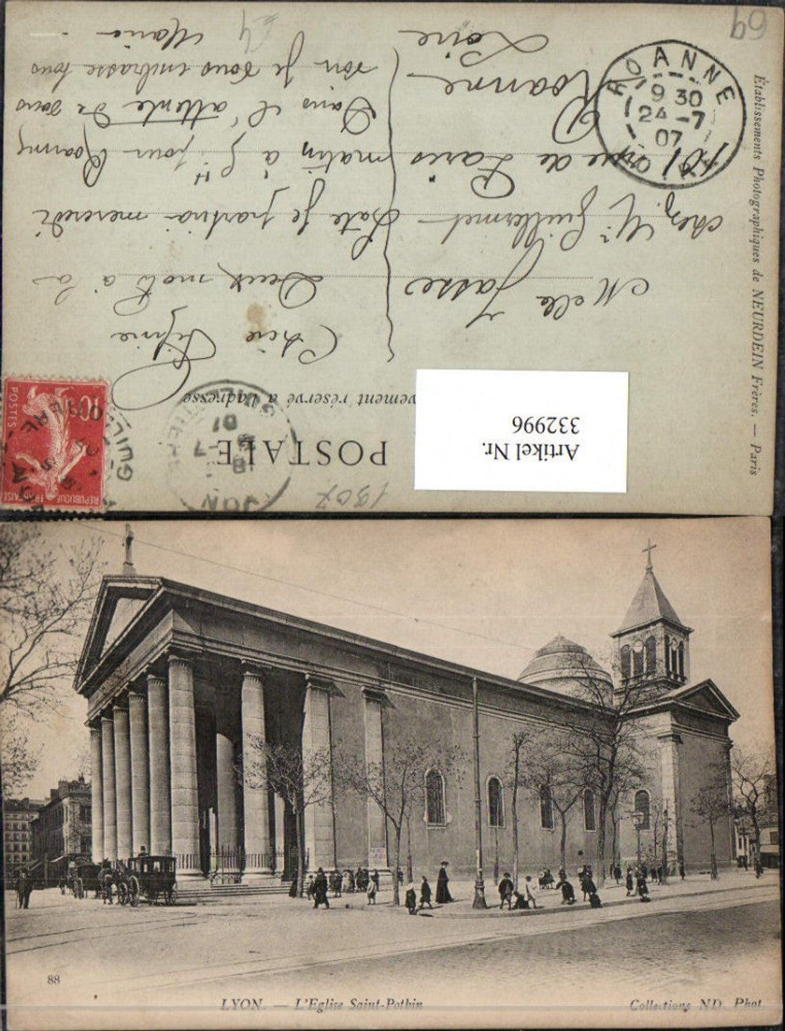 332996,Rhone-Alpes Rhone Lyon L'Eglise Saint-Pothin Kirche