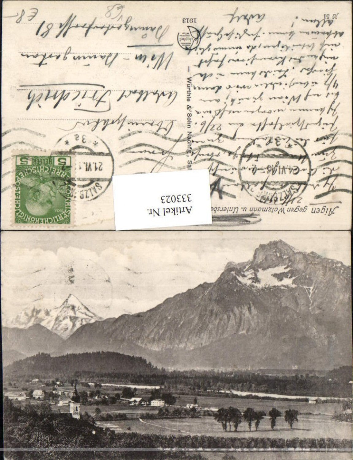 333023,Salzburg Aigen geg. Watzmann u. Untersberg Bergkulisse pub Kilophot 51