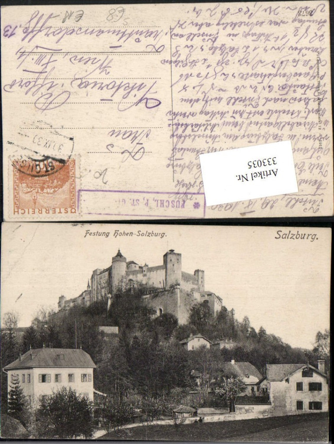 333035,Salzburg Festung Hohensalzburg Postablage Fuschl St. Georgen