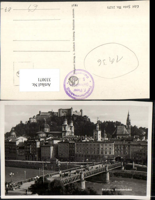 333071,Salzburg Teilansicht Staatsbrücke Brücke m. Festung
