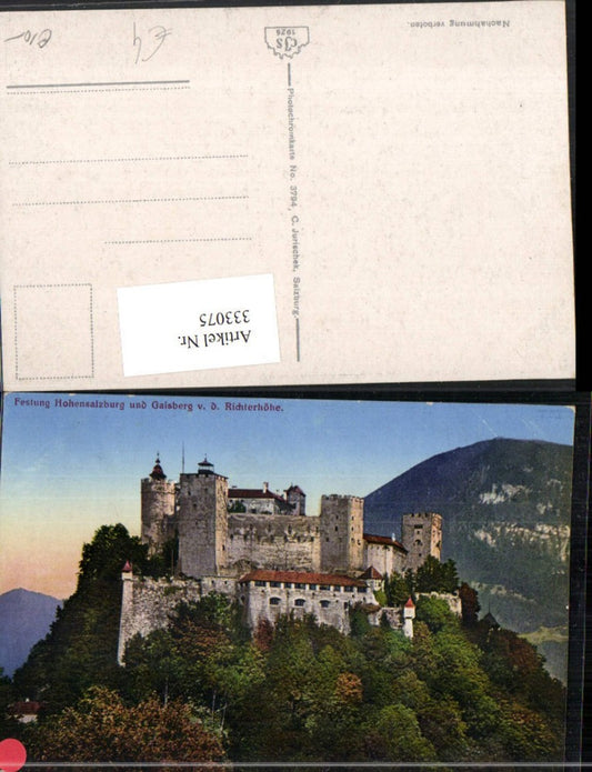333075,Salzburg Festung Hohensalzburg u. Gaisberg von d. Richterhöhe
