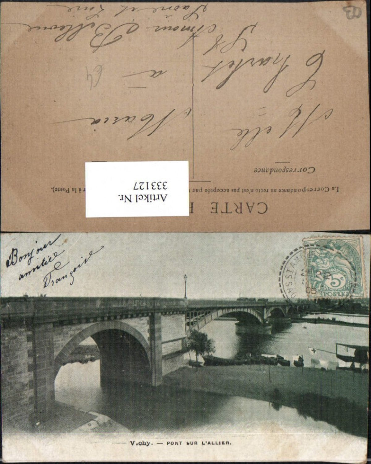 333127,Auvergne Allier Vichy Pont sur l'Allier Brücke