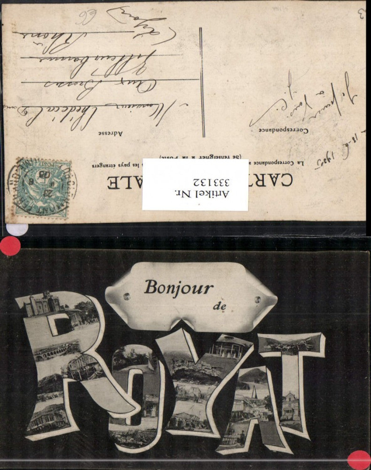 333132,Auvergne Puy-de-Dome Royat Buchstaben Collage Mehrbildkarte