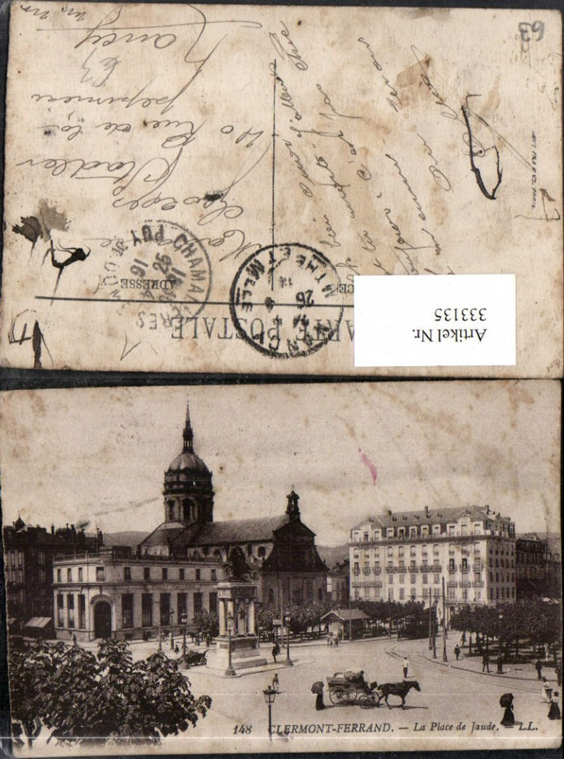 333135,Auvergne Puy-de-Dome Clermont-Ferrand La Place de Jaude Platz Kirche