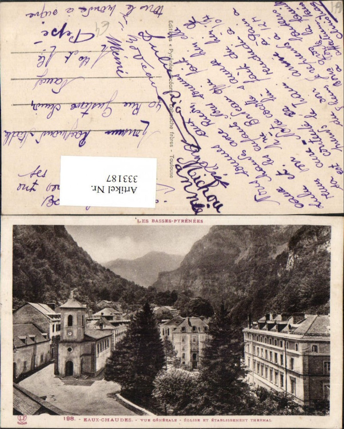 333187,Aquitanien Pyrenees-Atlantiques Eaux-Chaudes Eglise et Etablissement Thermal Kirche