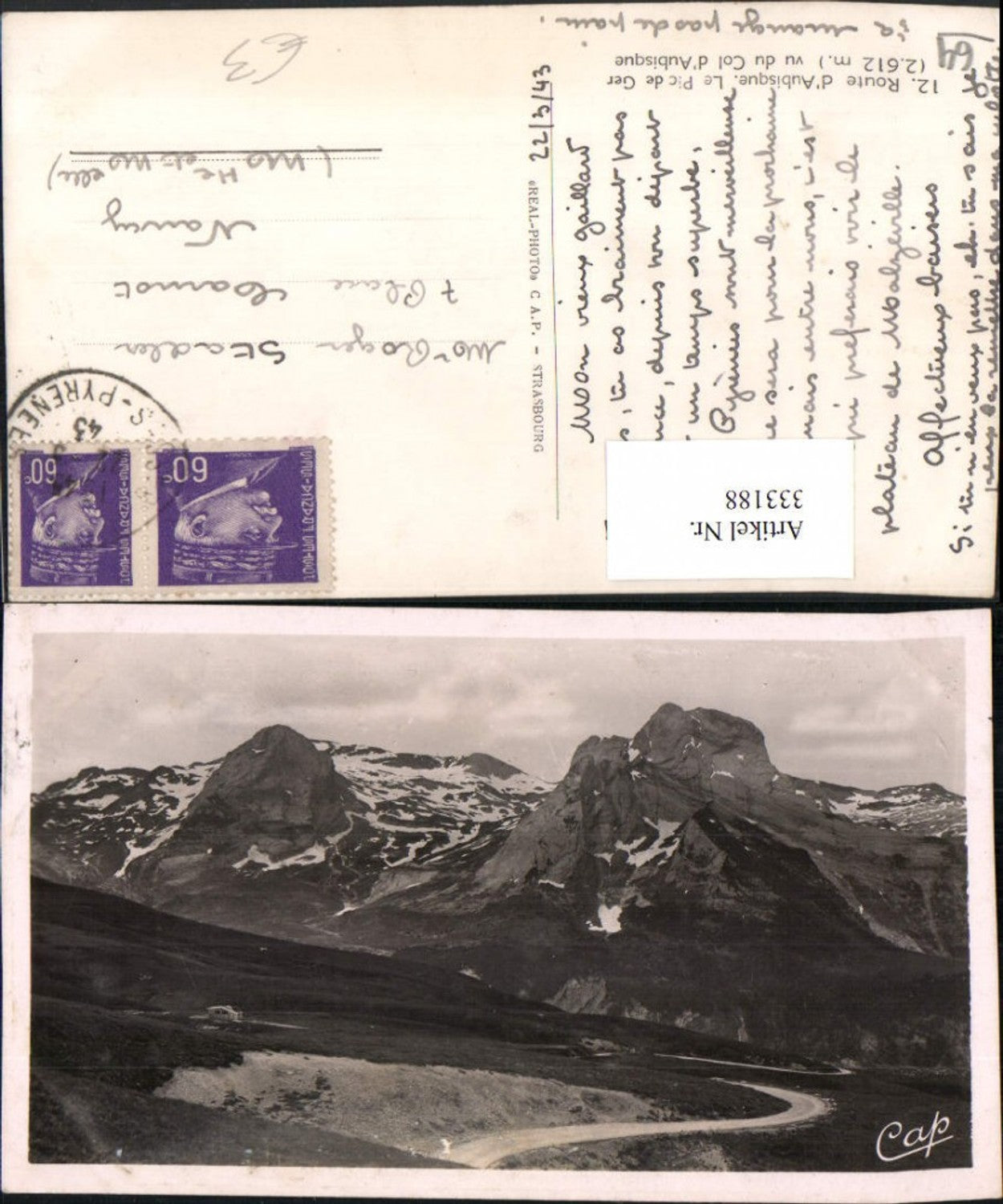 333188,Aquitanien Pyrenees-Atlantiques Route d'Aubisque Pic de Ger Bergkulisse