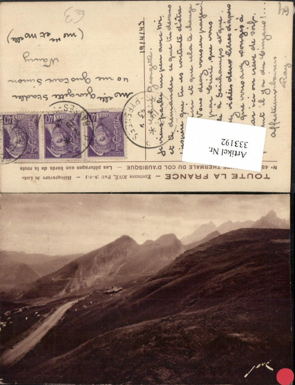 333192,Aquitanien Pyrenees-Atlantiques Route thermale du Col d'Aubisque Bergkulisse