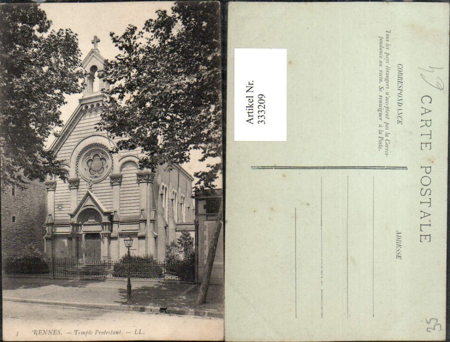 333209,Bretagne Ille-et-Vilaine Rennes Temple Protestant Kirche