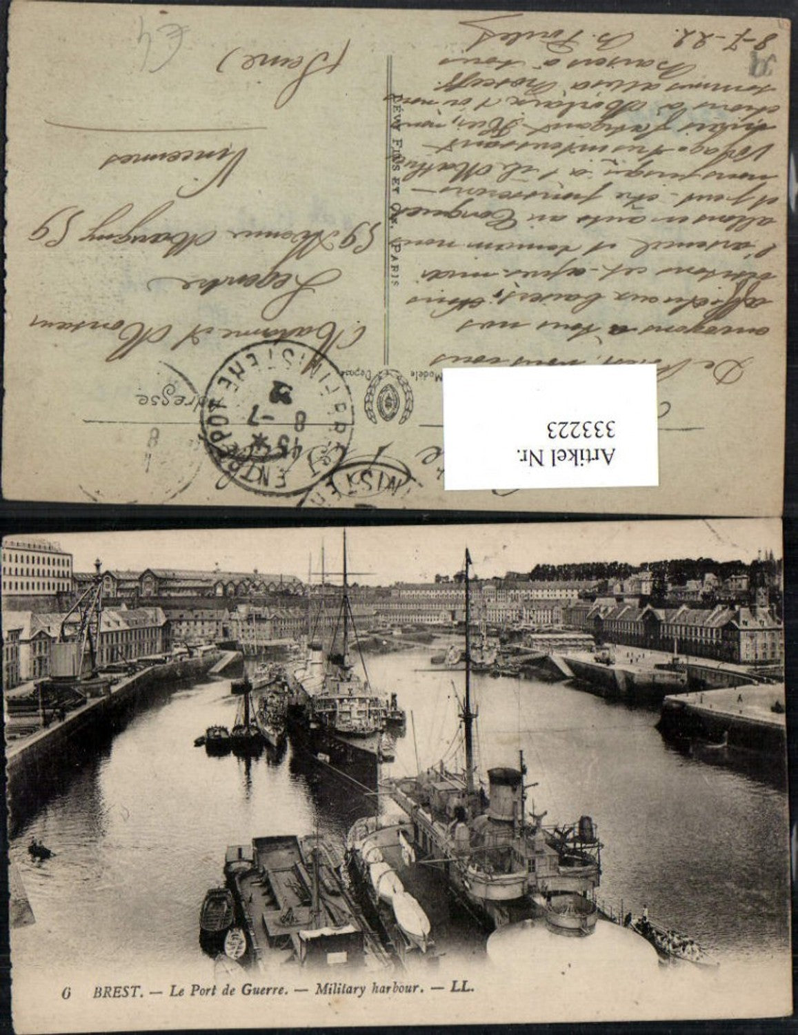 333223,Bretagne Finistere Brest Le Port de Guerre Military harbour Militärhafen Dampfer