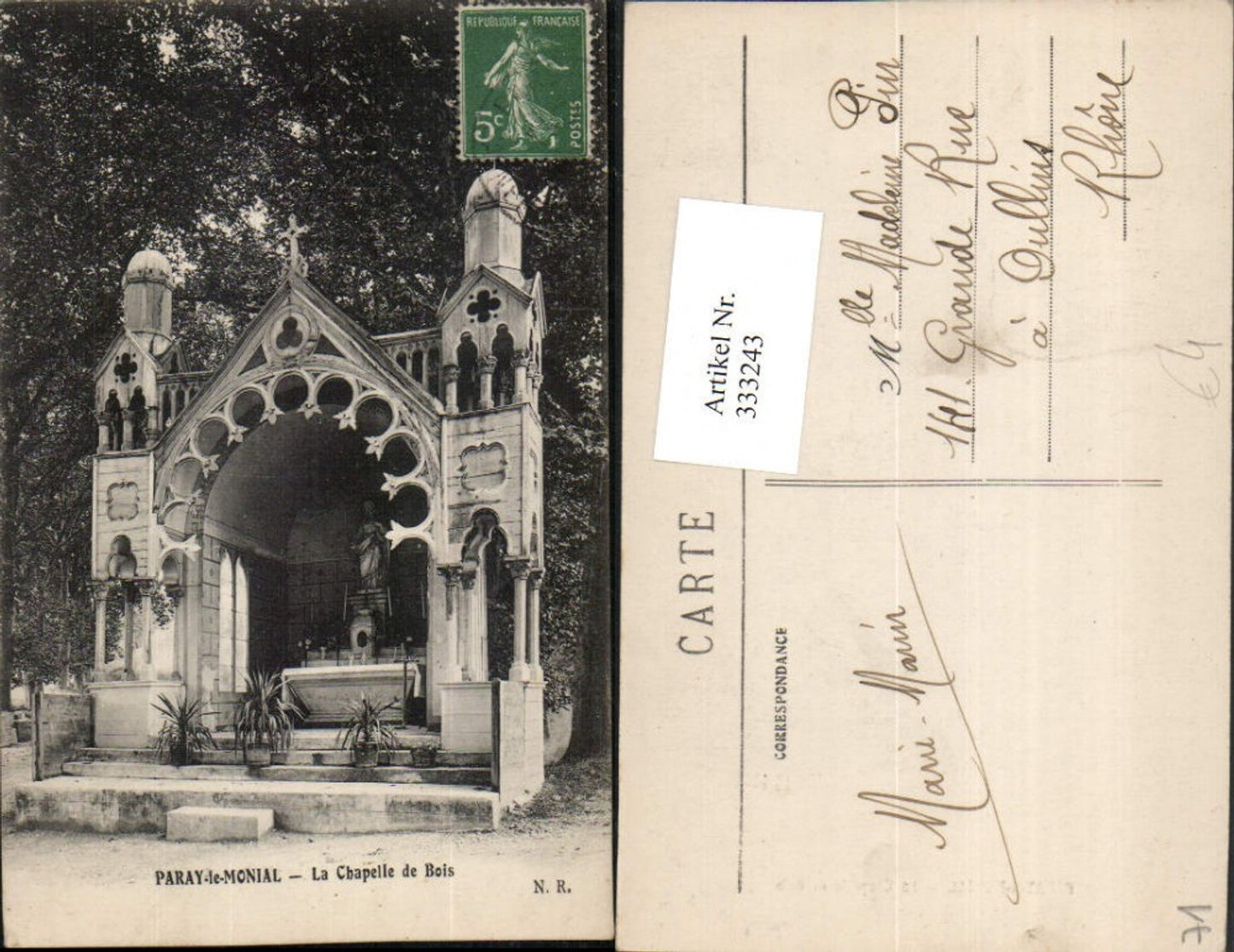 333243,Burgund Saone-et-Loire Paray-le-Monial La Chapelle de Bois Kapelle
