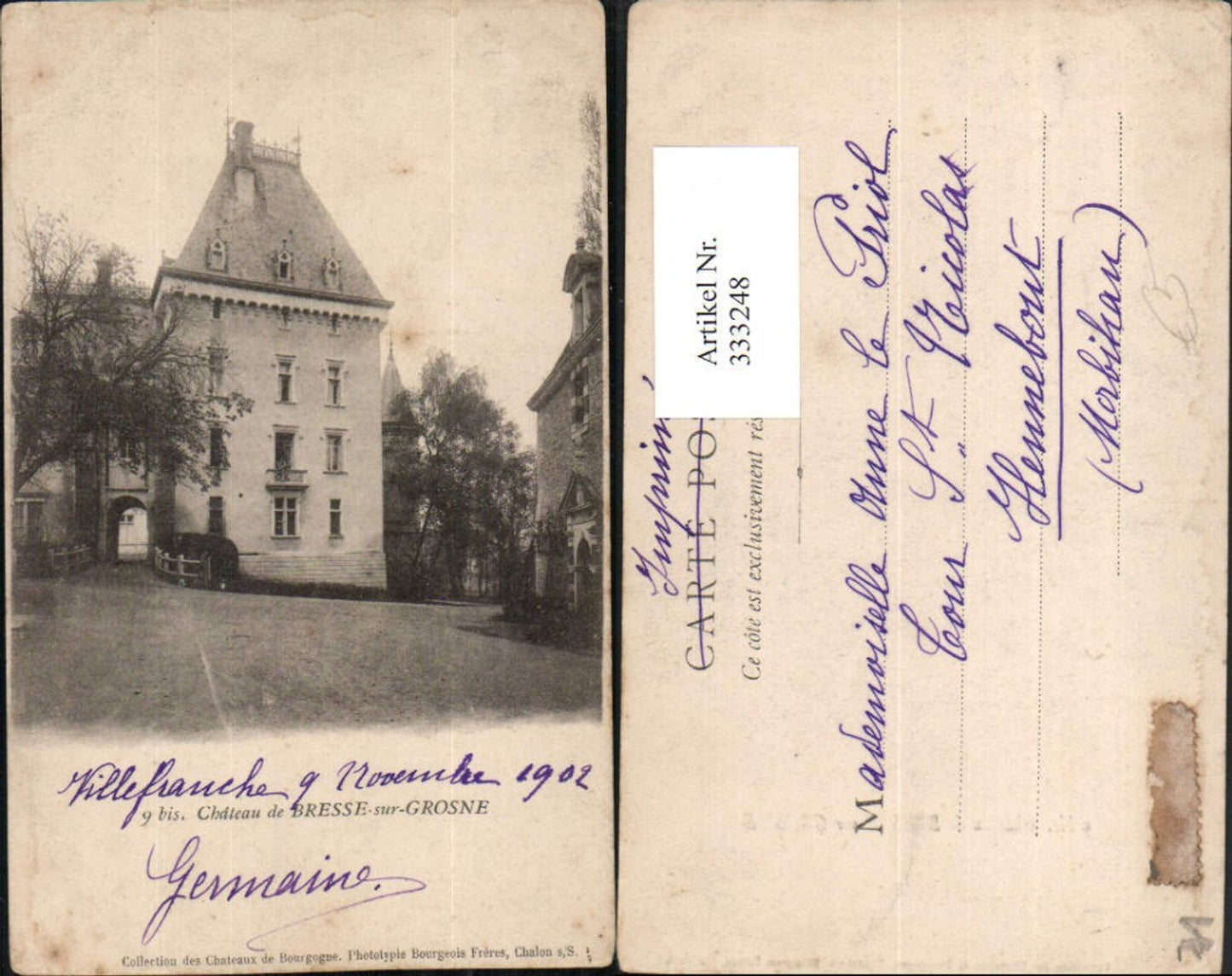 333248,Burgund Saone-et-Loire Chateau de Bresse-sur-Grosne Schloss