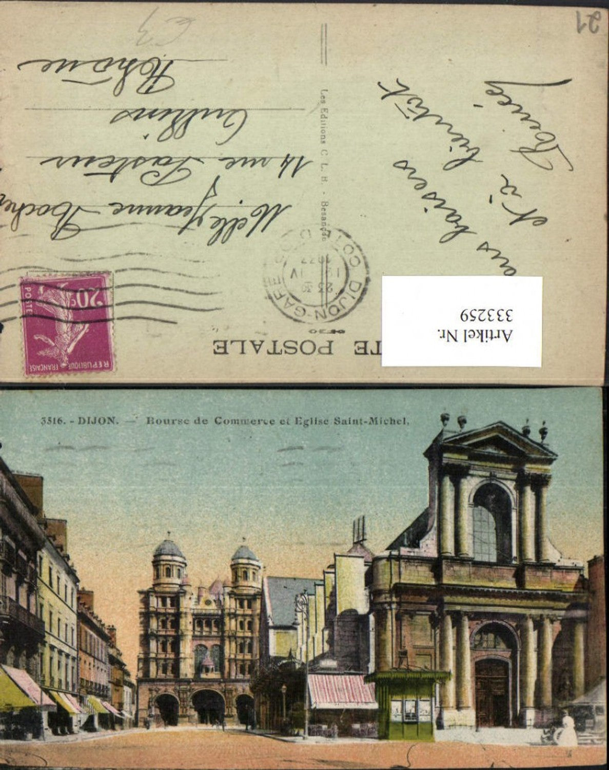333259,Burgund Cote-Or Dijon Bourse de Commerce et Eglise Saint-Michel Börse Kirche