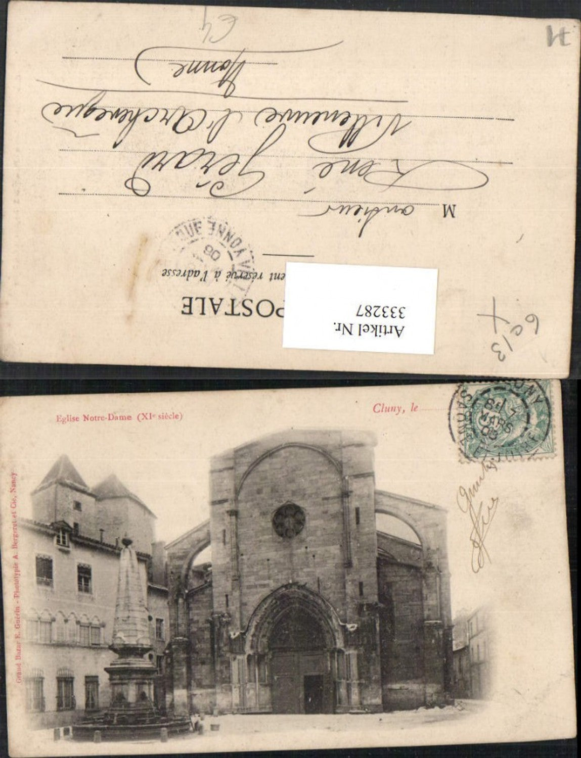 333287,Burgund Saone-et-Loire Cluny Eglise Notre-Dame Kirche Brunnen