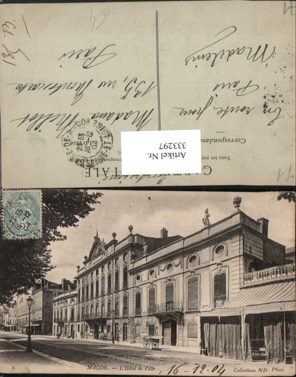 333297,Burgund Saone-et-Loire Macon L'Hotel de Ville Rathaus Straßenansicht